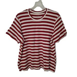 Striped Cotton T-Shirt Top Plus Size 2X Red & White Cotton Ginny Relaxed Fit